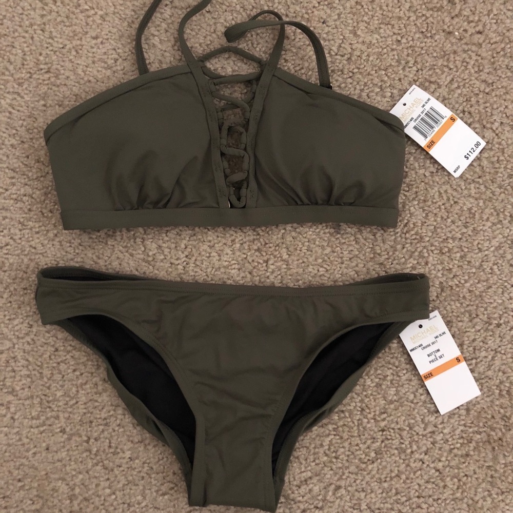 BRAND NEW MICHAEL KORS OLIVE GREEN BATHING SUIT!